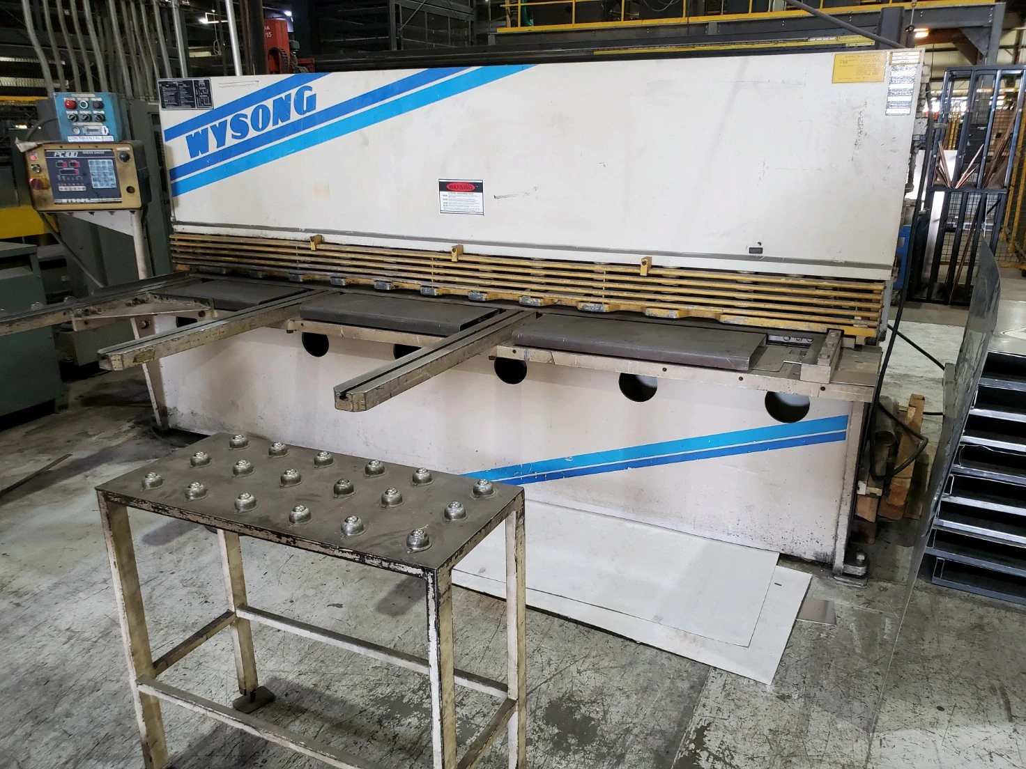 10' x 1/4" WYSONG "H-2510" CNC HYDRAULIC SHEAR w/WYSONG “PC100” 3-AXIS CNC CONTROL - SWING UP BACK GAUGE -SHEET STACKER