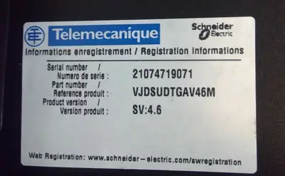 Telemecanique VJDSUDTGAV46M VJD Lite V4.6 Single USB Cable SN: 21074719071 3C
