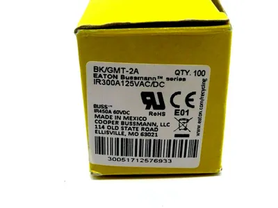 NEW 100 PIECES BUSSMANN BK/GMT-2A FUSES BKGMT2A