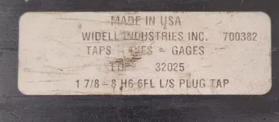 USED WIDELL INDUSTRIES 700382 PLUG TAP