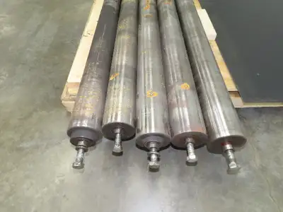 Sprocketed Steel Conveyor Pulley Roller 4.8" Dia x 70"BF  Lot of 5