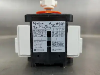 USED Schneider Electric V4 80A Rotary Switch w/VZ4 Auxiliary Contact