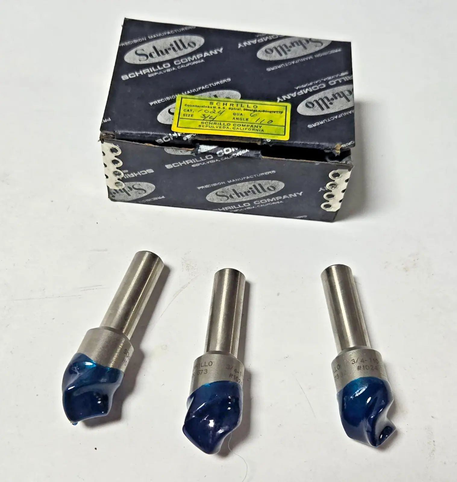 Schrillo 3/4-110 High Speed Steel Countersink #1024 USA Lot of 3