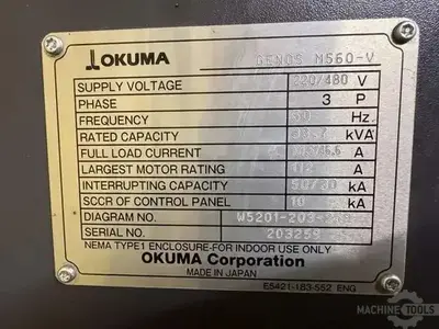 Used 2017 OKUMA GENOS M560-V Vertical Machining Centers Illinois US | Perfection Global, LLC. #1371157