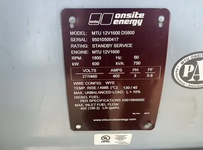 2018 MTU 12V1600 DS600 Generators | MD Equipment Services LLC (9)