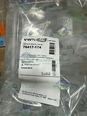 NEW 500 PACK -VWR 76417-174 STERILE 0.5L TUBES & CLEAR INSERTABLE CAPS NON-GRADUATED