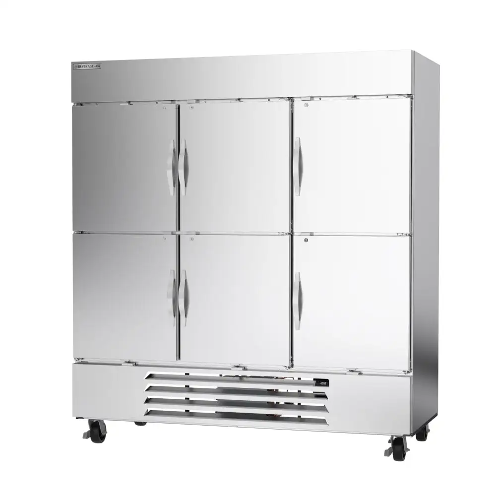 Beverage-Air HBF72HC-1-HS 75" Horizon Series Three Section Reach In Freezer, (6) Left/right/right Solid Doors, 115v