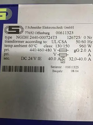USED ELEKTROTECHNIK NGDH 2440-000724T5