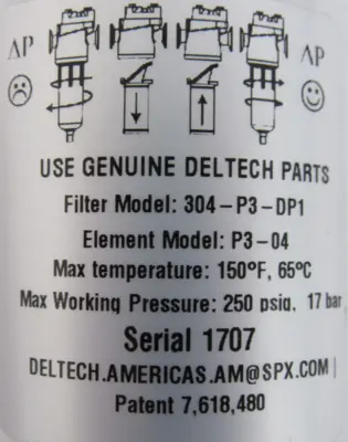 NEW DELTECH 304-P3-DP1 FILTER 304P3DP1 3264170