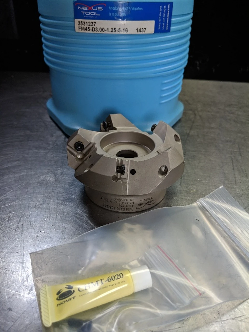 Nexus Tool 3" Facemill 45Â° Cutter 1.25" Arbor FM45-D3.00-1.25-5-16 (LOC2830B)