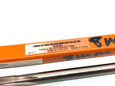 New | in-Stock HERTEL CHUCKING REAMER: 8 MM DIA, 6" OAL, 1-1/2" FLUTE LENGTH Reamers | Maverick Industrial Sales #1102462