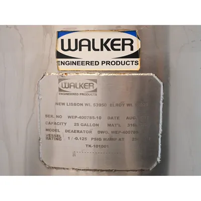 Used WALKER ENGINEERED PRODUCTS DEAERATOR Stainless Steel Tanks West Virginia US | JM Industrial #1466020
