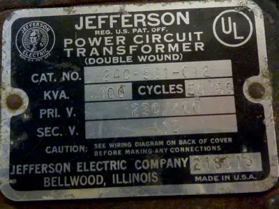 USED JEFFERSON ELECTRIC 240-521-012