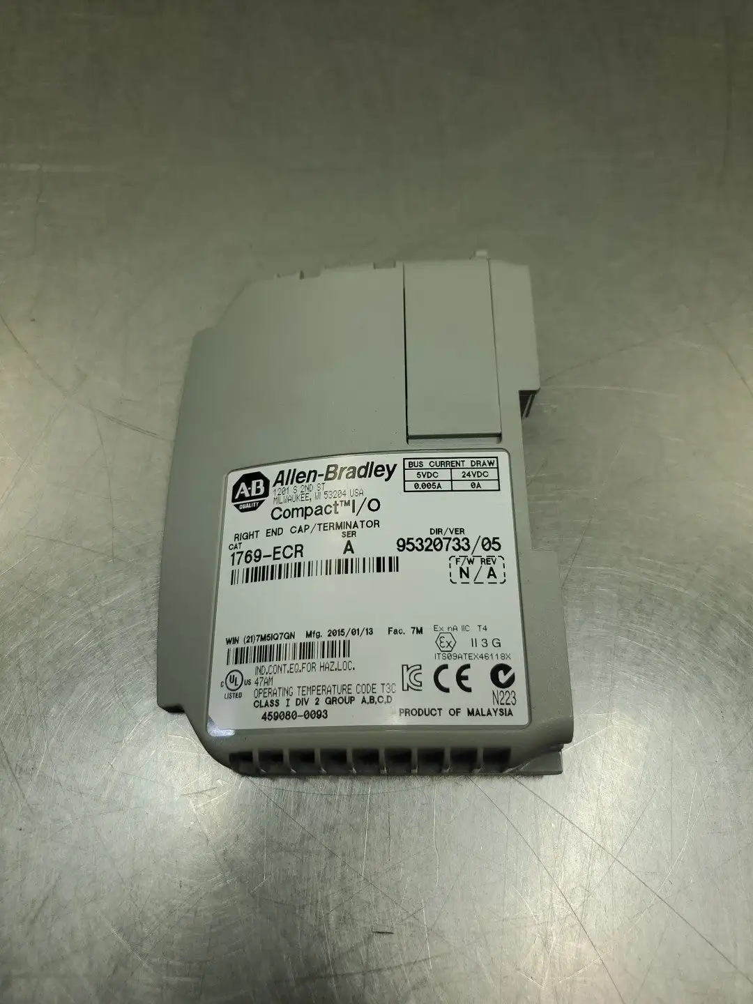 Used Allen-Bradley 1769-ECR/A Compact I/O Right End Cap/ Terminator. I/O Boards & Replacement Parts South Carolina US | Palmetto Automation #1520647