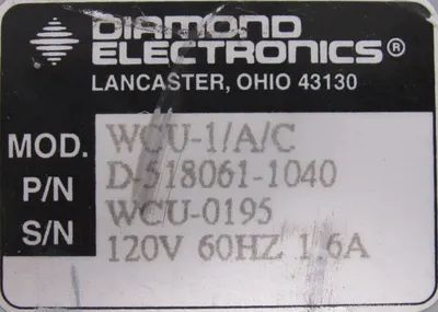 NEW DIAMOND ELECTRONICS D-518061-1040 MICRO-HEAD COLOR CAMERA CONTROL WCU-1/A/C