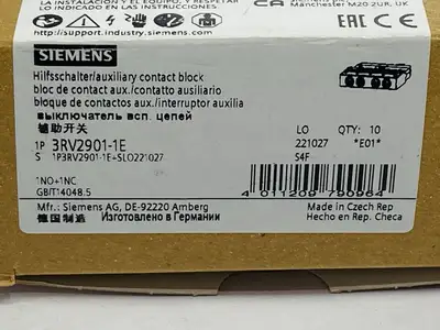 3RV2901-1E | Siemens  Auxiliary Contact Block Switch LOT OF 10 - New Other