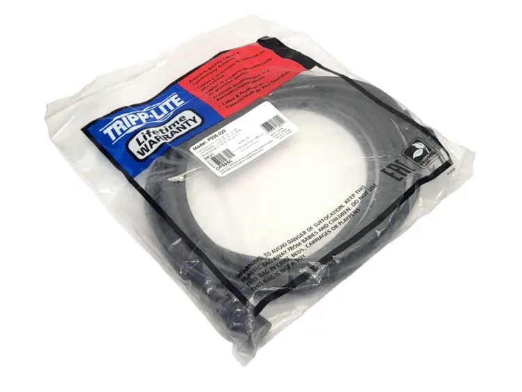 New | in-Stock Tripp Lite Desktop Computer AC Power Cable, NEMA 5-15P to C13, 10A, 20' Cable & Wire Michigan US | Maverick Industrial Sales #1390658
