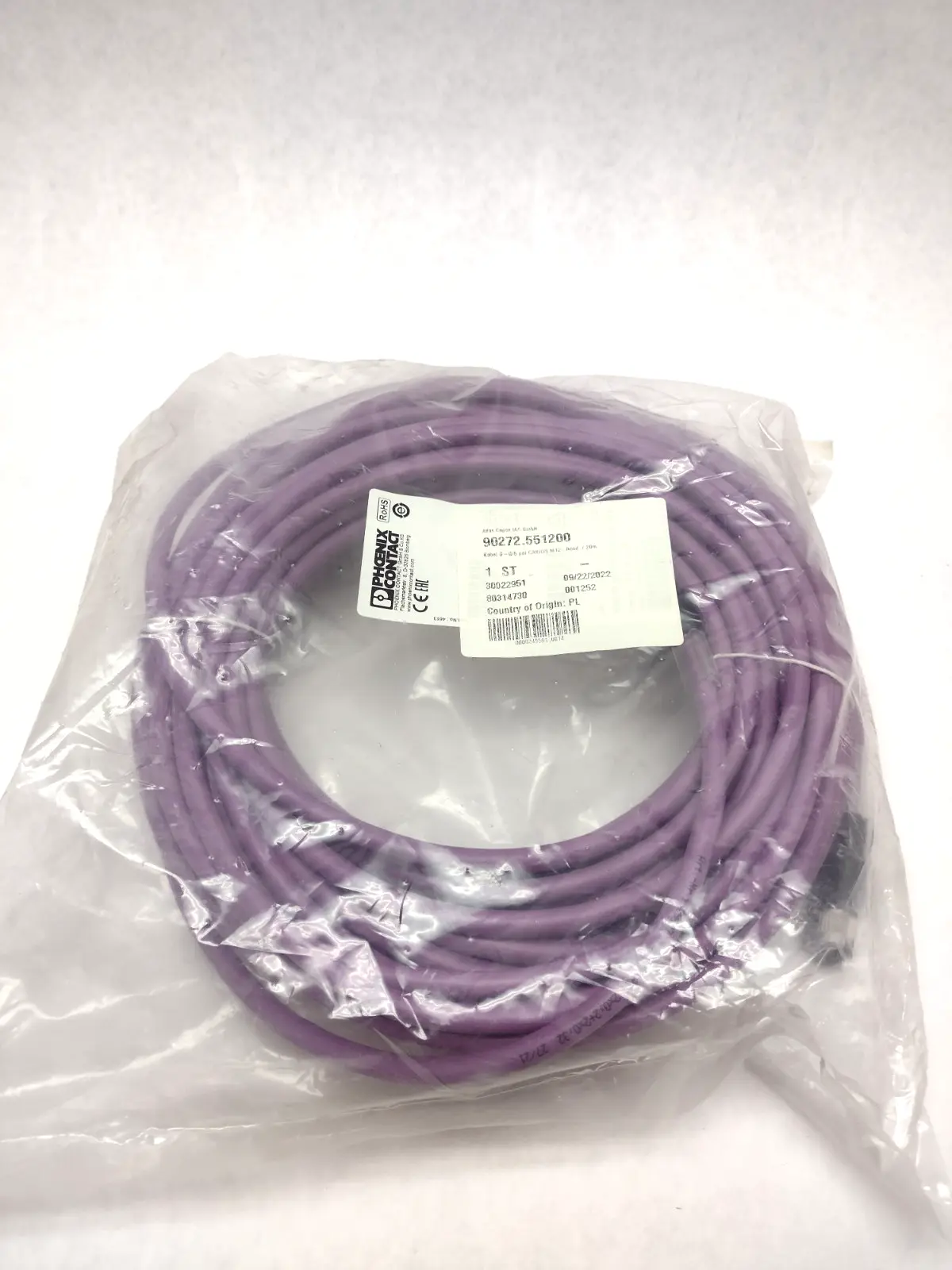 NEW ATLAS COPCO KABEL PHOENIX CONTACT SAC-5P-M12MS/20,0-920/M12FS