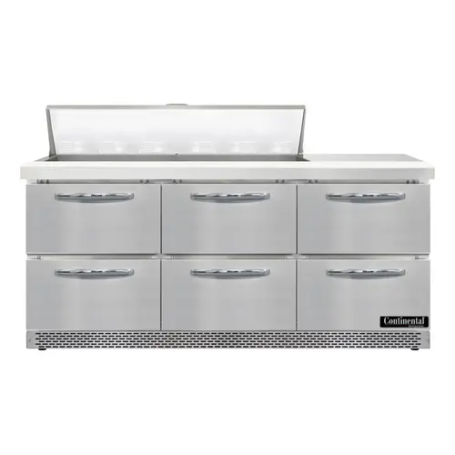 Continental D72N12-FB-D 72" Designer Line Sandwich/salad Prep Table W/ Refrigerated Base, 115v