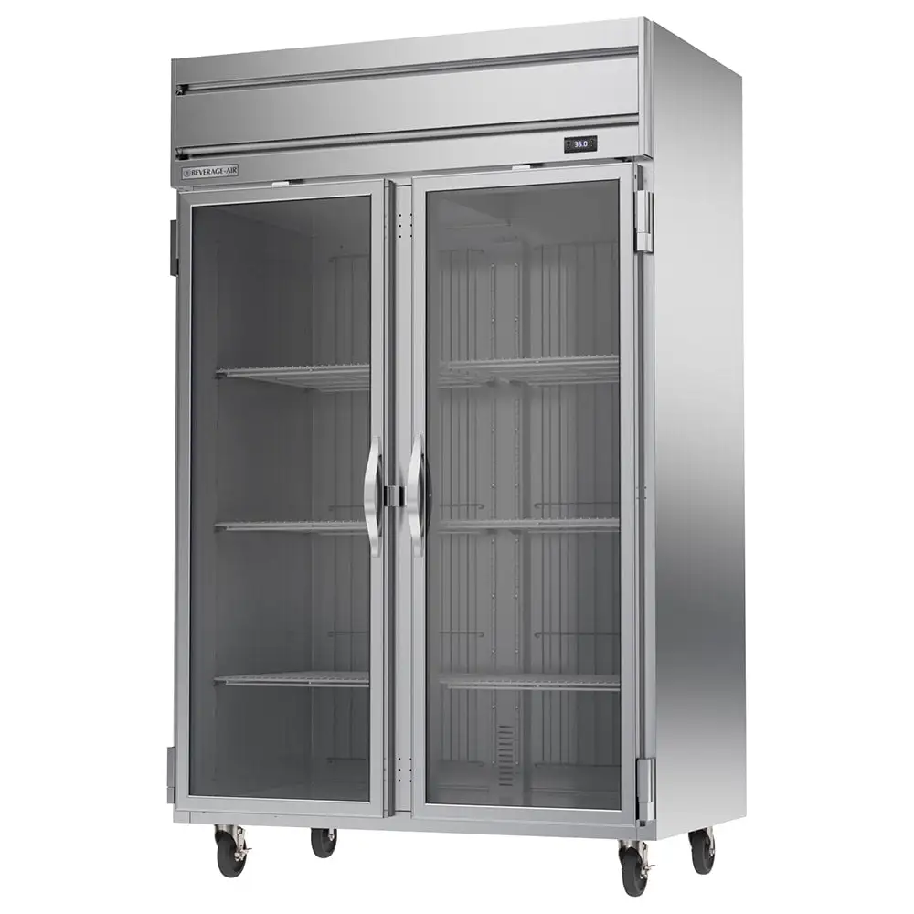 Beverage-Air HRP2HC-1G 52" Two Section Reach In Refrigerator, (2) Left/right Hinge Glass Doors, 115v
