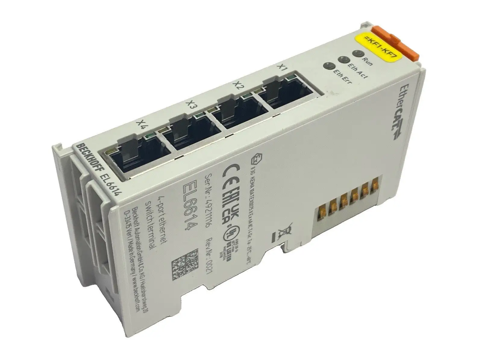 Used Beckhoff EtherCAT Terminal 4-Port Ethernet Switch Communication Interface PLC Ethernet Equipment Michigan US | Maverick Industrial Sales #1391722