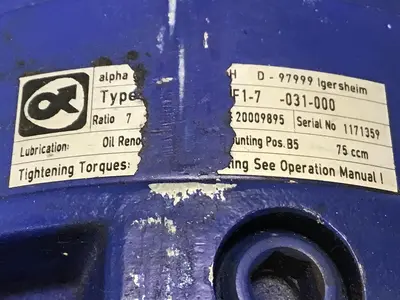 USED ALPHA GEAR DRIVES SP 100-MFI-7-031-000