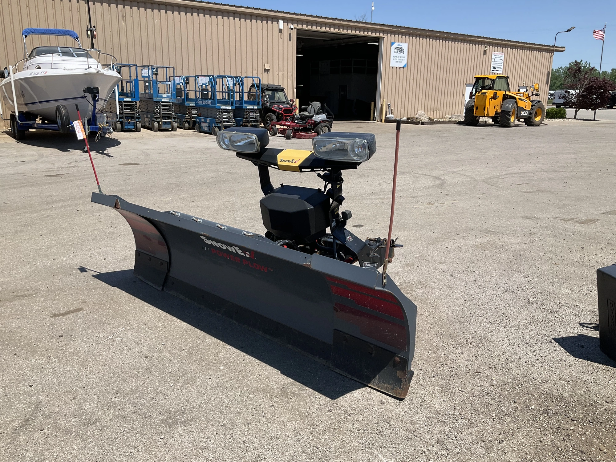 SnowEx Power Plow 8100 Snowplow, 8’ wide to 10’ wide, metal cutting edge, hydraulic angle, no wiring...