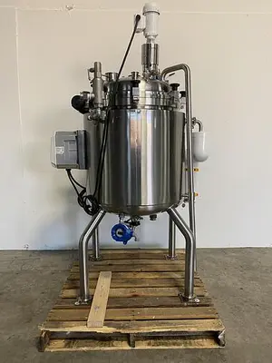USED 2014 ALLEGHENY BRADFORD 171 LITER STAINLESS STEEL JACKETED REACTOR 45 PSI W/ AGITATOR