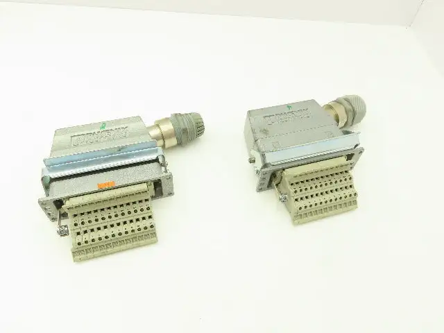Phoenix Contact 24-Pin 16A Male Female Connector HC-KA Terminals Lot of 4