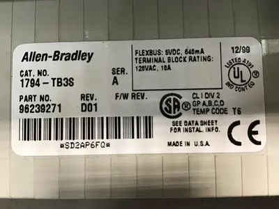 USED ALLEN BRADLEY 1794-TB3S SER A