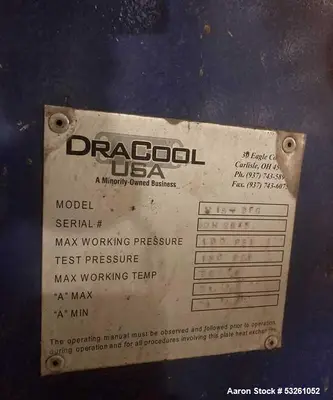 Used DraCool USA M15-BFG Stainless Steel Plate Heat Exchanger – Approx. 1,200 Sq. Ft. Heat Transfer Area