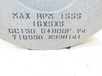 Radiac Abrasives N338141 16x5x5 Surface Grinding Wheel GC150 G+800F V4 1555RPM