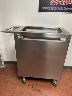 Used Falcon Restaurant Supply Used Stainless Steel Mobile Breading Station on Casters - FG9 - SS411 Batter and Breading Machines Illinois US | Falcon Restaurant Supply #1373505