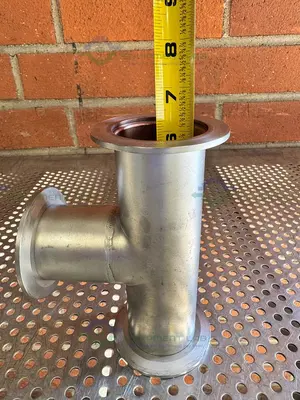 Used 3 WAY STAINLESS STEEL KF 50 NIPPLE VACUUM FITTING Valves/Fittings California US | Equipment Lab #1317011