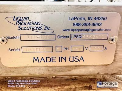 USED 2010 LIQUID PACKAGING 310-150 TT OVERFLOW FILLER