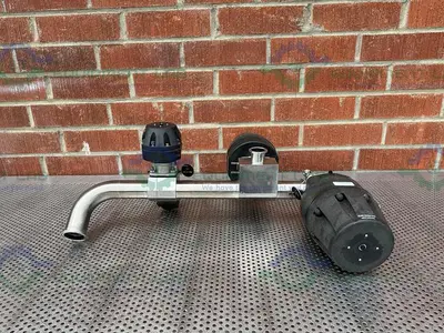 USED 5 ITT PURE-FLO STAINLESS STEEL DIAPHRAGM VALVES W/ 2" TO 1/2" SANITARY FITTING