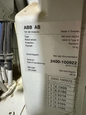 Used ABB IRB 2400/16 TYPE B Misc Electrical & Power Parts South Carolina US | ESS Industrial Equipment Sales #1538118