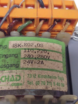 Schad ISK-E02.0S   24V 2 Amp Control Transformer  Input 280, 240, 220, 110