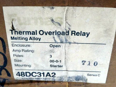 NEW FURNAS 48DC31A2 THERMAL OVERLAOD RELAY SERIES C