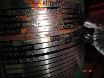 Fisher 8" x 6" 300 Rating, WCB Steel Flanged Control Valve