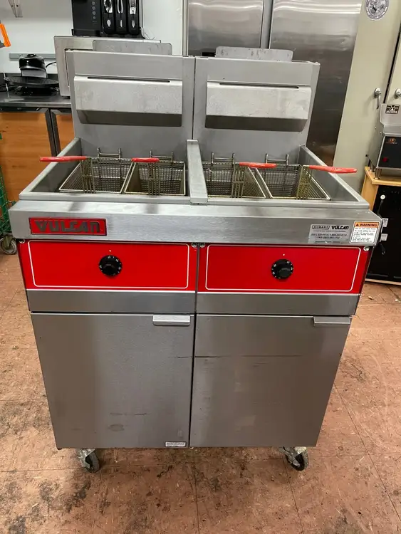 Used Vulcan Used Vulcan Stainless Steel Propane Gas Fryer 2GRS35 Dual 35lb - LPG Cookers / Coolers / Fryers Illinois US | Falcon Restaurant Supply #1376082