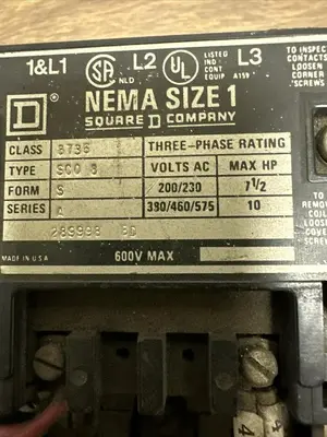 Used SQUARE D 8735-SCO8 Starters | Surplus Asset Holdings #1205300