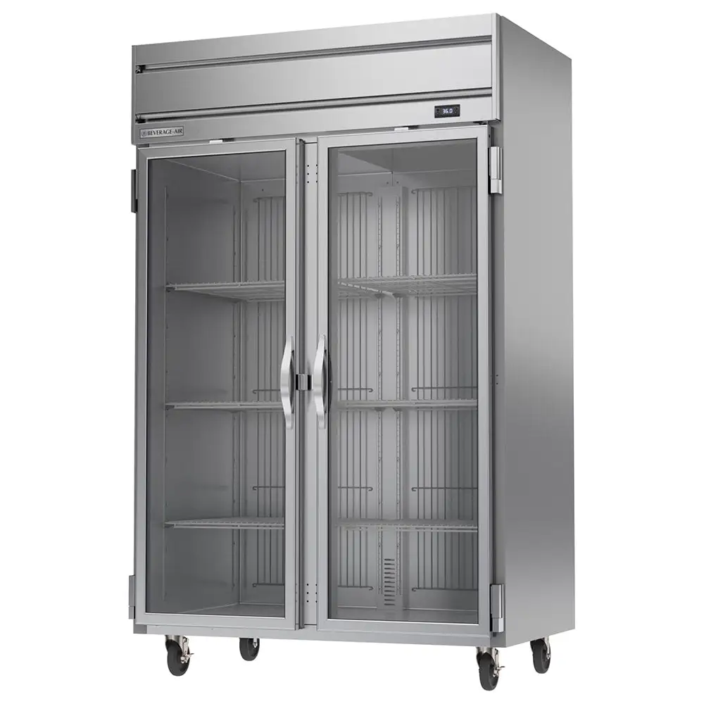 Beverage-Air HRS2HC-1G 52" Two Section Reach In Refrigerator, (2) Left/right Hinge Glass Doors, 115v