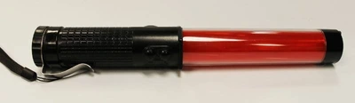 Bright LED Safety Traffic Baton Flashlight Stick With Self Whistle, Front Light & Magnetic Base. New In Box