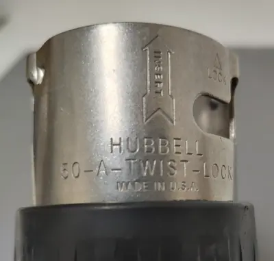 🔥Hubbell Locking Plug, CS8265C, 50 A, 250V AC, Single Phase, 2 Pole