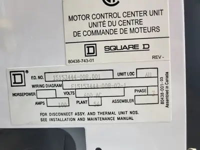 USED SQUARE D MODEL 6