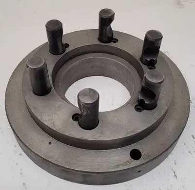 D1-8 LATHE CHUCK BACK PLATE ADAPTER - TYPE D1-8, 1 IN PIN, 11 IN OD, 5.5 IN HUB