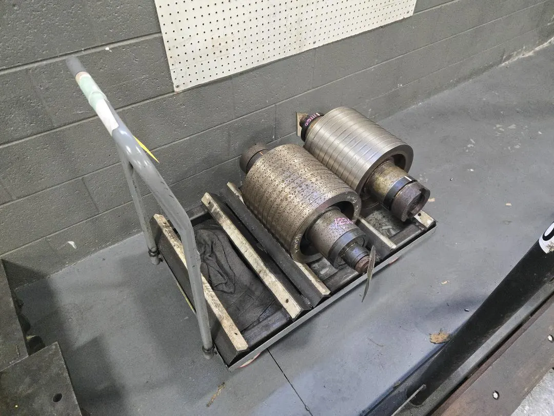 (2) OD Grind Drum Spindle w/ Cart