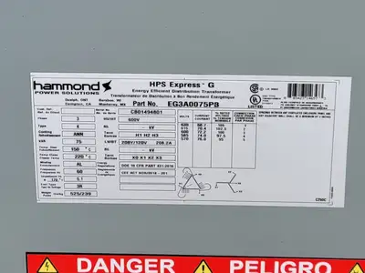 New | in-Stock HAMMOND POWER SOLUTIONS INC. EG3A0075PB Transformers British Columbia CA | Lenmark #266133