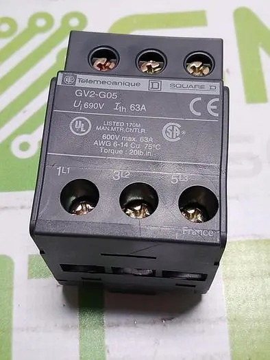 SCHNEIDER ELECTRIC TELEMECANIQUE GV2-G05 63A 600V TERMINAL BLOCK
